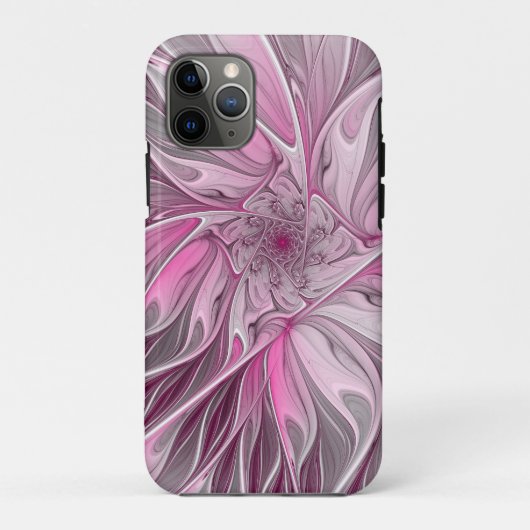 Coques Case-Mate iPhone Rêve de fleur rose fractal, Motif d'Imaginaire flo (Dos)