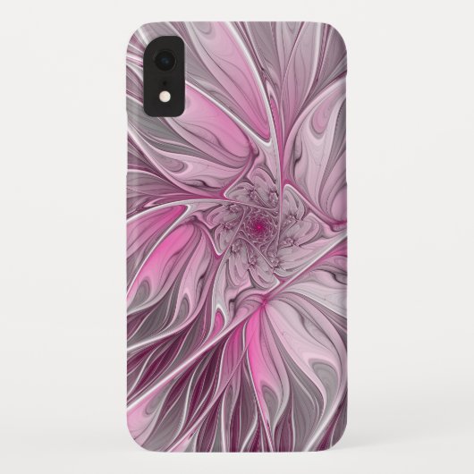 Coques Case-Mate iPhone Rêve de fleur rose fractale, Motif Imaginaire flor (Dos)