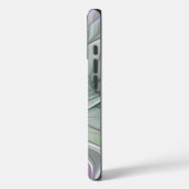 Coques Case-Mate iPhone Rêve de fleurs, Abstrait violet vert Fractal Art (Verso / Gauche)