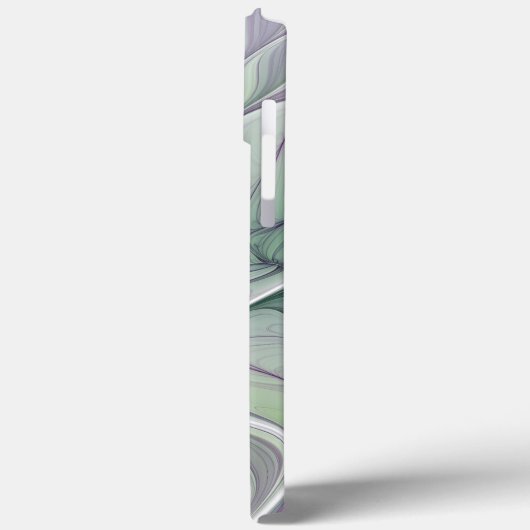 Coques Case-Mate iPhone Rêve de fleurs, Abstrait violet vert Fractal Art (Verso / Gauche)