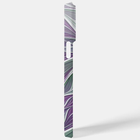 Coques Case-Mate iPhone Rêve de fleurs, Abstrait violet vert Fractal Art (Verso / Droite)
