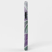 Coques Case-Mate iPhone Rêve de fleurs, Abstrait violet vert Fractal Art (Dos/Droite)