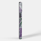 Coques Case-Mate iPhone Rêve de fleurs, Abstrait violet vert Fractal Art (Verso / Droite)