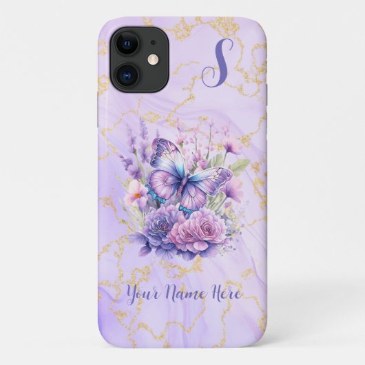 Coques Case-Mate iPhone Rêve De Papillon En Violet (Dos)