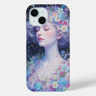 Coque Pour iPhone 15 Rêve en fleurs – Portrait de fantaisie florale