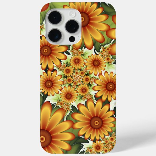 Coques Case-Mate iPhone Rêve Floral, Art Fractal Moderne Abstrait Fleur (Verso)