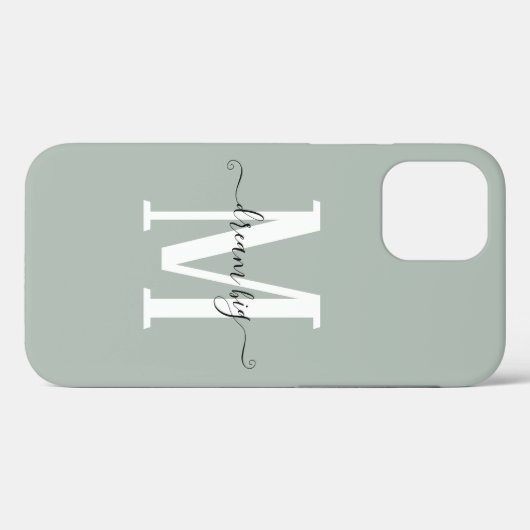 Coques Case-Mate iPhone Rêve Motivationnel Gros Monogramme Sage initial (Verso (horizontal))