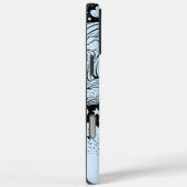 Coques Case-Mate iPhone Rêves célestes Doodles Bleu Noir Personnalisé (Verso / Droite)