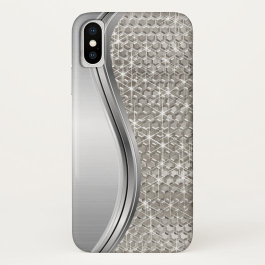 Coques Case-Mate iPhone Revêtement en métal à bille d'étincelle d'argent (Dos)