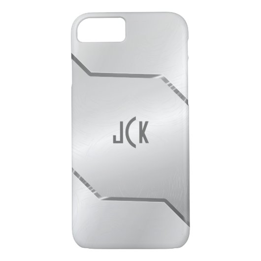 Coques Case-Mate iPhone Revêtement en métal gris argenté en acier inoxydab (Dos)
