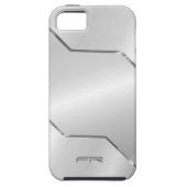 Coques Case-Mate iPhone Revêtement en métal gris argenté en acier inoxydab (Dos)