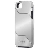 Coques Case-Mate iPhone Revêtement en métal gris argenté en acier inoxydab (Dos gauche)