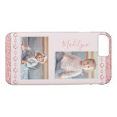 Coques Case-Mate iPhone Rhinestone rose pâle Nom de la Parties scintillant (Dos (Horizontal))