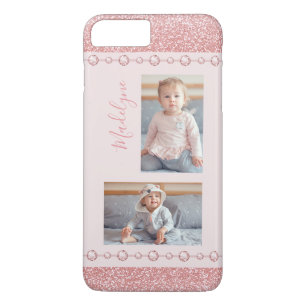 Case-Mate iPhone Case Rhinestone rose pâle Nom de la Parties scintillant