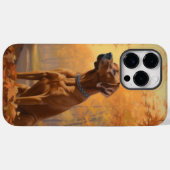 Coques Case-Mate iPhone Rhodesian Ridgeback dans les feuilles d'automne to (Verso (horizontal))