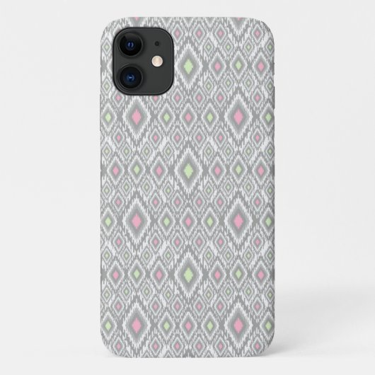 Coques Case-Mate iPhone Rhombus gris, vert, rose sur un blanc (Dos)