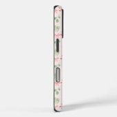 Coques Case-Mate iPhone Ribbon Floral Rose Vert Charmant Moderne Avec Nom (Verso / Droite)