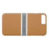 Coques Case-Mate iPhone Ribbon gris moderne en cuivre solide Nom élégant (Dos (Horizontal))