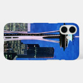 Coques Case-Mate iPhone Rideau de douche Blue Seattle Skyline (Verso (horizontal))