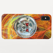 Coques Case-Mate iPhone RIDEAUX DE COMPLEXE jaune orange (Dos (Horizontal))