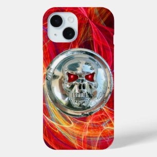 Coque Pour iPhone 15 RIDEAUX DE JUMEAUX, Frottes Fractales Rouges Jaune