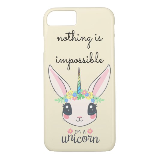 Coques Case-Mate iPhone "rien n'est impossible" drôle de licorne lapin (Dos)