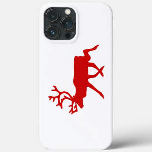 Etui iPhone 13 Pro Max Rindeer rouge / Silhouette caribou