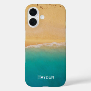 Coques iPhone 16 Rivage vu d'en haut Personnalisé