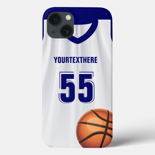 Coques Case-Mate iPhone Robe Bleue Basket Ball Nom (Verso)