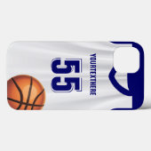 Coques Case-Mate iPhone Robe Bleue Basket Ball Nom (Verso (horizontal))