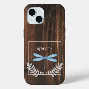 Coque Pour iPhone 15 Robe bleue rustique personnalisée