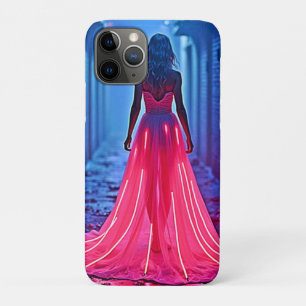 Case-Mate iPhone Case Robe de lumière rose cyberpunk dans une ruelle mys
