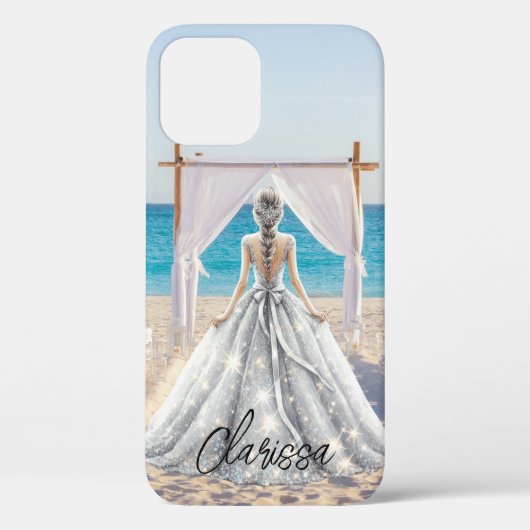 Coques Case-Mate iPhone Robe de mariée Jour de mariage Mariage sur la plag (Verso)