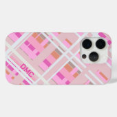 Coques Case-Mate iPhone Robe rose pâle monogramme plaid girenta blanc (Verso (horizontal))