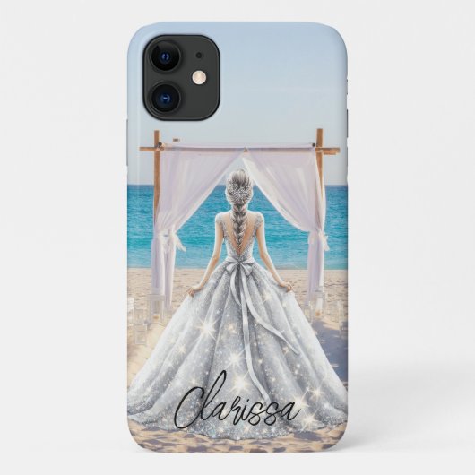 Coques Case-Mate iPhone Robes de mariée Jour de Mariage Mariage sur la Pla (Dos)