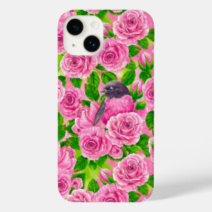 Coque Pour iPhone 14 Robin rose et rose