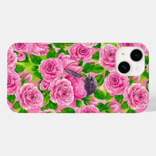 Coques Case-Mate iPhone Robin rose et rose (Verso (horizontal))