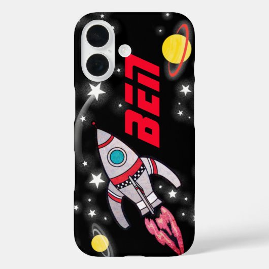 Coques Case-Mate iPhone Robinet spatial enfants noirs et rouges (Verso)
