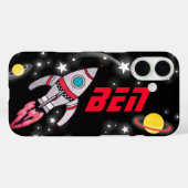 Coques Case-Mate iPhone Robinet spatial enfants noirs et rouges (Verso (horizontal))