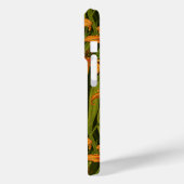 Coques Case-Mate iPhone Robins et fleurs de lys, orange et vert foncé (Verso / Gauche)