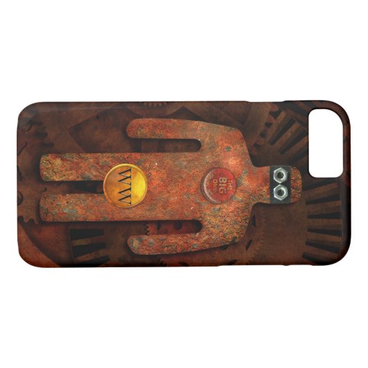 Coques Case-Mate iPhone Robot drôle de Steampunk - superhéros en laiton de (Dos (Horizontal))
