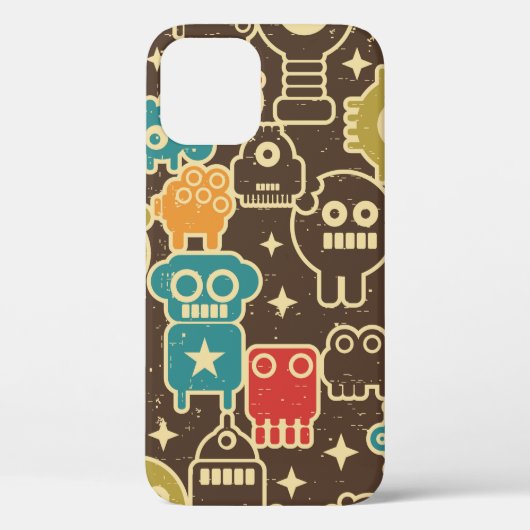 Coques Case-Mate iPhone Robot et monstres motif moderne sans faille en arr (Verso)
