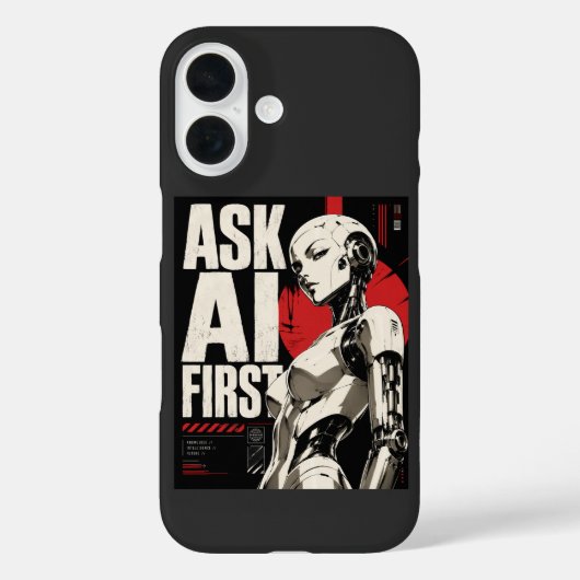 Coques Case-Mate iPhone Robot humanoïde IA Design Technologique Futuriste (Verso)