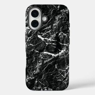 Coques iPhone 16 Roche noire texture fausse nature surréaliste