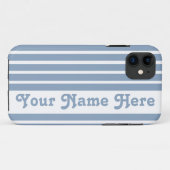 Coques Case-Mate iPhone Rock Blue Safari Stripe avec nom (Dos (Horizontal))