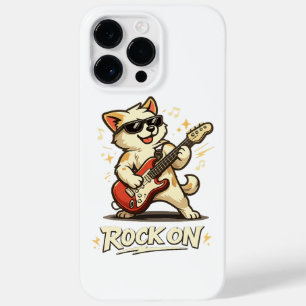 Coque Pour Pour iPhone 14 Pro Max Rock On Guitare Chien Drôle Musique Rock