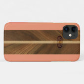 Coques Case-Mate iPhone Rocky Point Hawaiian Faux Wood Surboard (Dos (Horizontal))