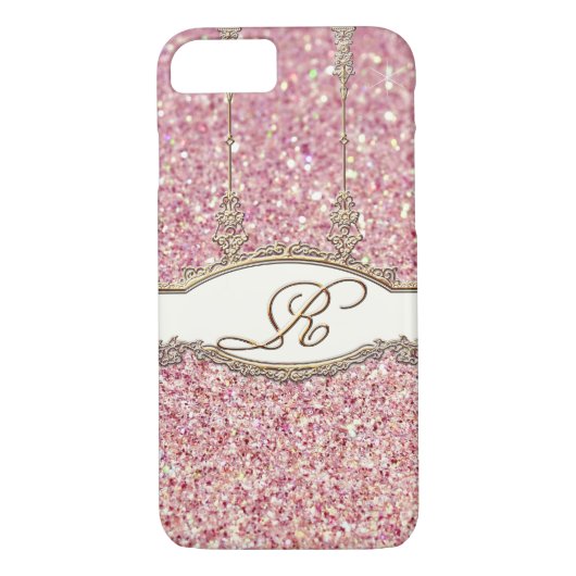 Coques Case-Mate iPhone Rococo baroque or Monogramme R Bokeh Parties scint (Dos)
