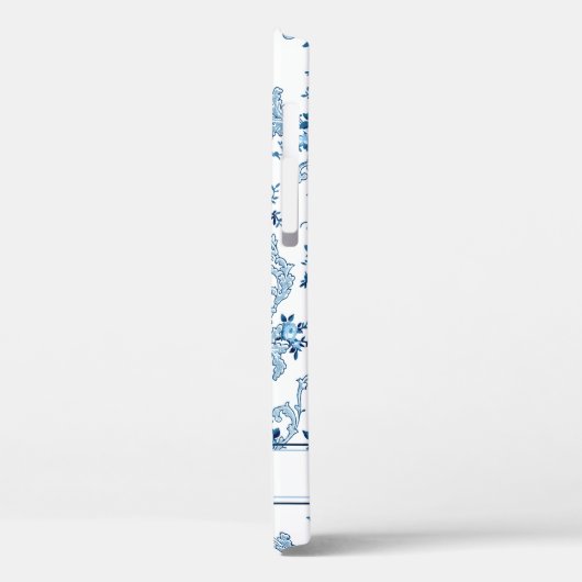 Coques Case-Mate iPhone Rococo bleu & blanc Floral (Verso / Gauche)