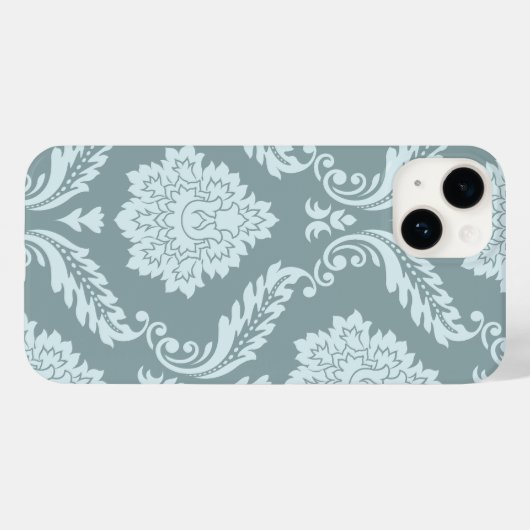 Coques Case-Mate iPhone Rococo Damask Art I Duck Egg Blue+Teal (Verso (horizontal))
